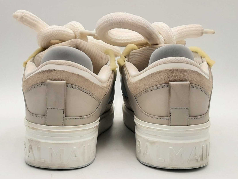 Balmain Men's B-court Puffy Calfskin Skate Sneaker Gray Size 9 Aa1125lzxsa