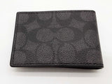 Coach 3 In 1 Gray Signature Canvas Varsity Strips Bifold Wallet Do0926orde