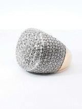 3.28 Cttw Diamond &14k Yellow Gold Pavé Dome Ring 12 Grams Size 9.5 Fw0925icrdu