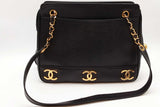 Chanel Black Caviar Leather Triple Cc Shoulder Bag Eb0926lrxzde