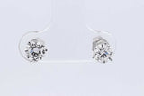 1.0cttw Lab Grown Diamond Stud Earrings In 14k White Gold 0.8 Grams Eb0326orxdu