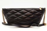 Saint Laurent Gaby Zipped Quilted Black Lambskin Shoulder Bag Eb1125pxzde