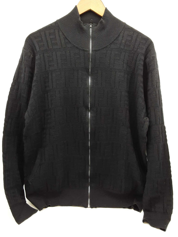 Fendi Logo Embossed Black Zipper Jacket Do0425rxzde