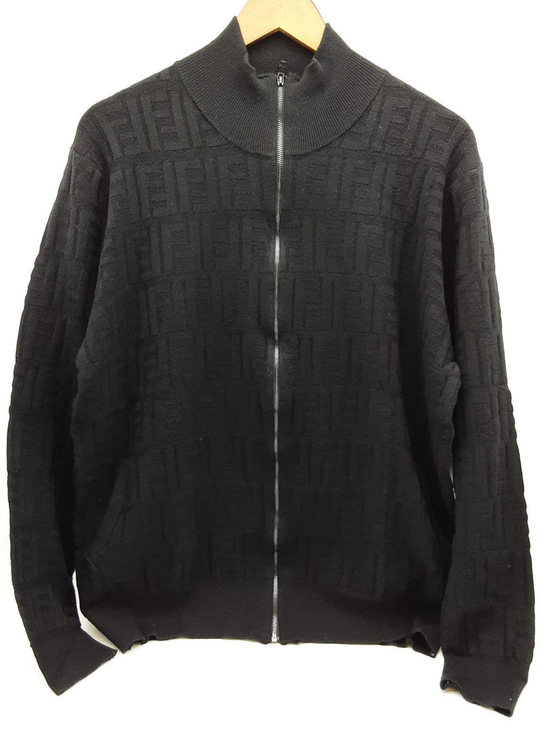 Fendi Logo Embossed Black Zipper Jacket Do0425rxzde