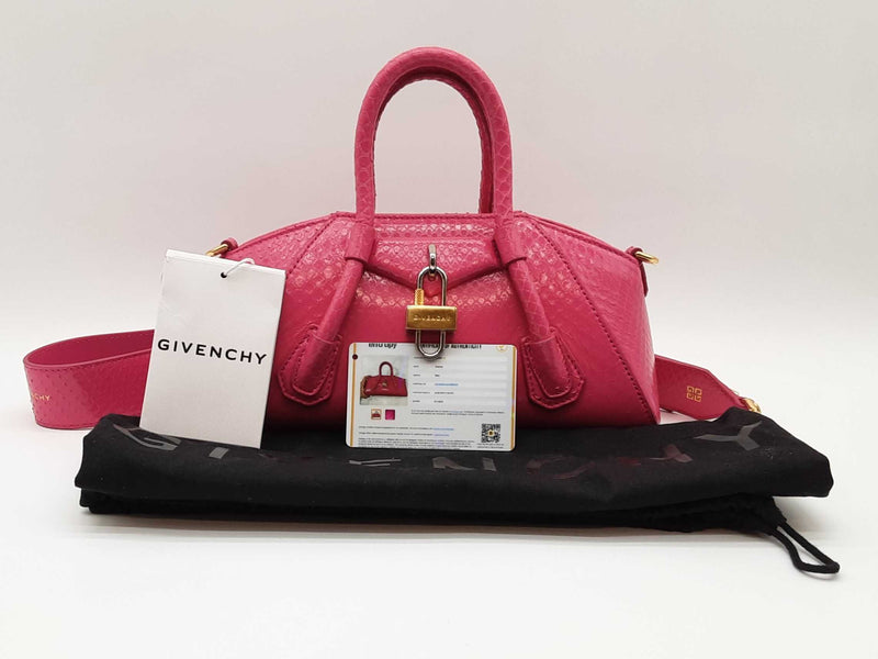 Givenchy Pink Snake Skin Mini Antigona Handbag Sd0825rzxde