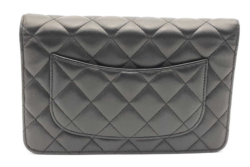 Chanel Quilted Black Leather Wallet On Chain Eb0924lxxzsa