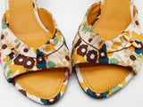 Louis Vuitton Logo Floral Motif Open Toe Kitten Heels Size 37 Eb1125lxzde