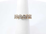 0.63 Cttw Diamond 18k Gold Heart Link Half Eternity Ring 2.2g Size 6 Fw0826oixdu