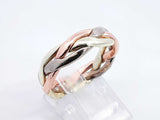 14k Tricolor Gold Braided Trinity Band Ring 7.8 Grams Size 9.5 Fw0226pzxdu