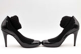 Chanel Patent Leather Knit Sock Boots Size 40 Eb0924lxzsa