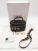 Christian Dior Caro Mini Black Leather Crossbody Vanity Case Bag Do1125exzde
