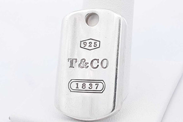 Tiffany & Co. 1837 925 Sterling Silver Dog Tag Pendant 18.7 Grams Eb0125rxsa