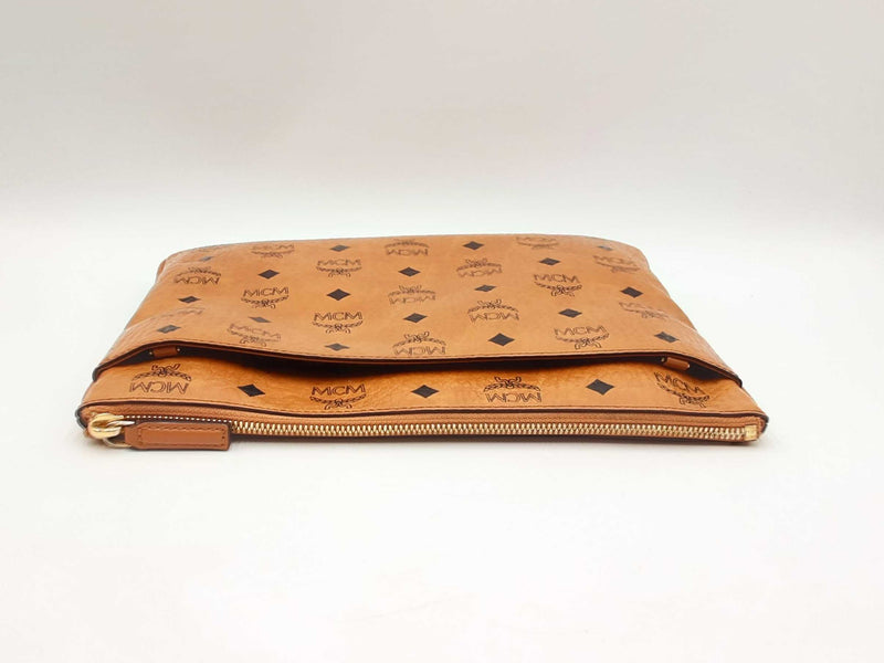 Mcm Medium Pouch Pocket In Cognac Visetos Monogram Coated Canvas Fw0125crdu