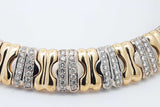 18k Two Tone Gold Diamond Omega Chain Necklace 102.8 Grams 16 Inch Eb0426cxxzsa