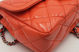 Chanel Timeless Quilted Orange Patent Leather Flap Shoulder Bag Eb0826oxxzsa
