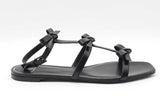 Valentino Garavani French Bow Black Leather Sandals Size 39 Eb1225crdu