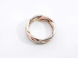 14k Tricolor Gold Braided Trinity Band Ring 7 Grams Size 4.75 Fw0226oexdu
