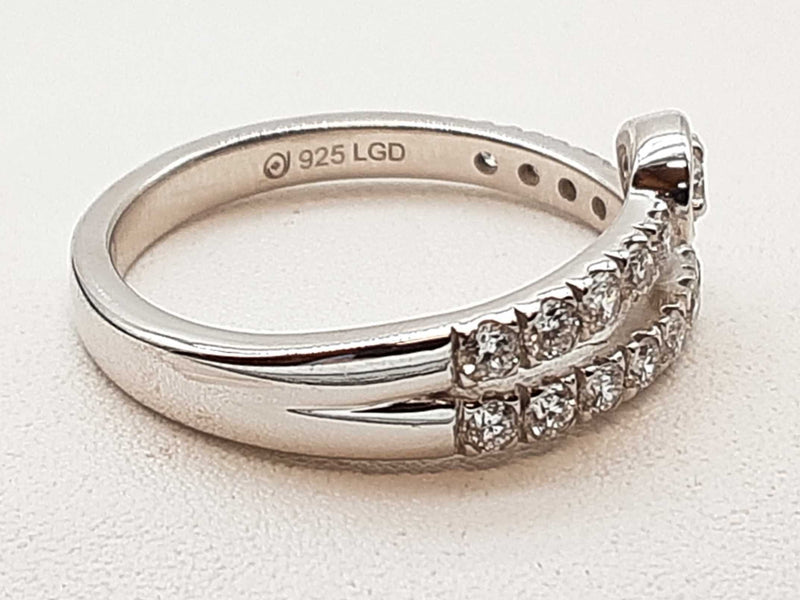 0.40 Cttw Lab Grown Diamonds 0.925 Silver 2.5g Ring Size 7 Do0525cxde