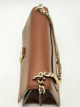 Jimmy Choo Varenne Brown Leather Chain Shoulder Bag Eb1224wxzsa