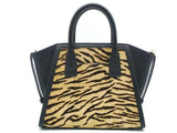 Michael Kors Avril Small Top-zip Satchel Tiger Striped Black Aa1026wzsa
