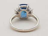 Blue Stone White Stones 0.925 Sterling Silver 4.2g Ring Size 6.25 Do0926rxde