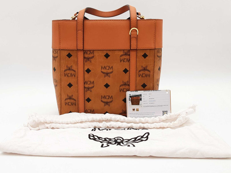 Mcm Mini Aren Top-zip Shopper Cognac Visetos Sd1125ozxde