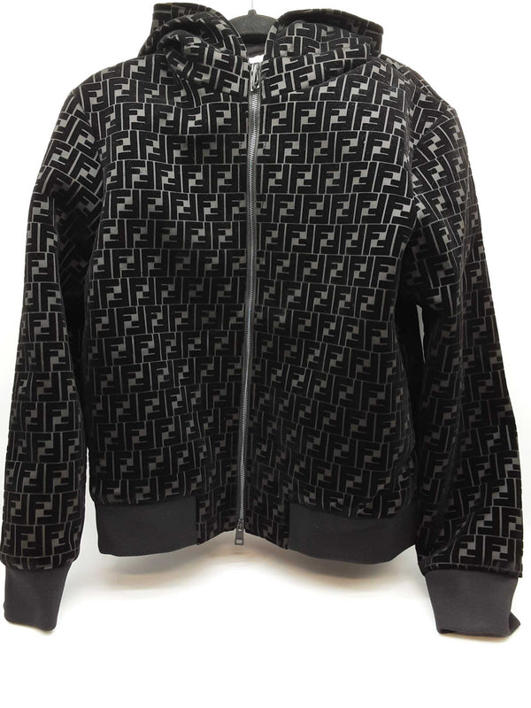 Fendi Forever Blouson Black Velvet Logo Jacket Size It 46 Do0325loxzde