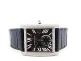 Cartier Tank Mc 2.13 Cttw Aftermarket Diamond & Steel Automatic 34mm Watch Fw1025lozxdu