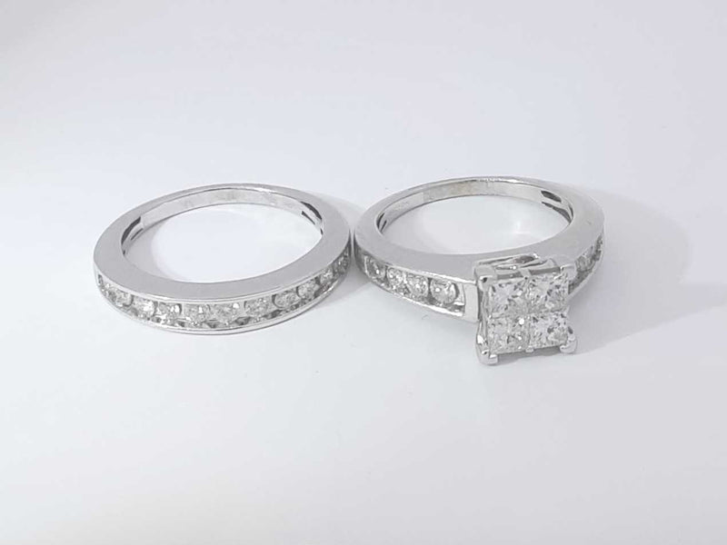 1.57 Cttw Diamond 14k White Gold Engagement Set Size 8.5 Aa0825ewzsa