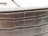 Tory Burch Lee Radziwill Croc-embossed Gray Leather Saddle Bag Fw0225pzdu