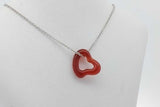 Tiffany & Co. Carnelian Open Heart Pendant Necklace 1.5 Grams 16 Inch Eb0926crsa