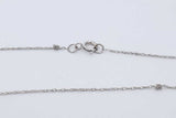 10k White Gold Heart Pendant With Diamond & 10k White Gold Chain 0.9g Eb0626wxdu