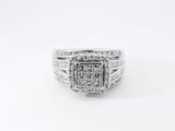 1.12 Cttw Diamond & 10k White Gold Square Halo Ring 5.4g Size 5.5 Fw0826przdu