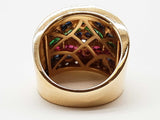 Sapphire Rubies Emeralds Diamonds 14k Yellow Gold 14.0g Ring Size 7 Do0626crxde