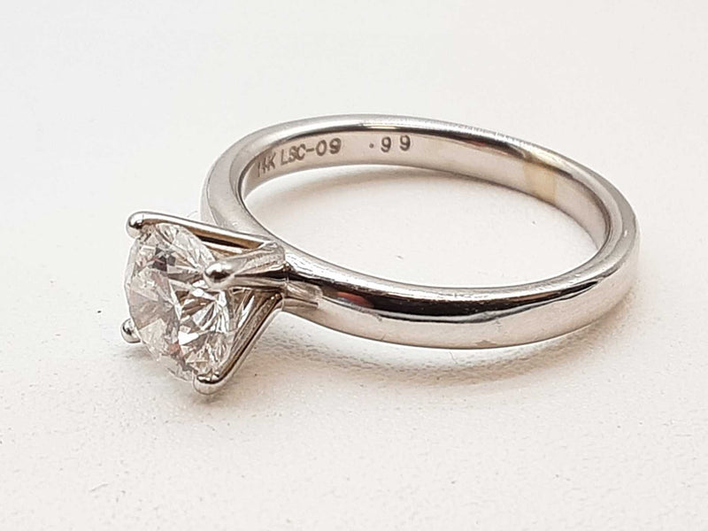 1.00 Carat Diamond 14k White Gold 2.9g Solitaire Ring Size 4.5 Do0325lpxzde