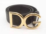 Dolce & Gabbana Black Leather D&g Logo Belt Size 36/90 Sd0725crsa