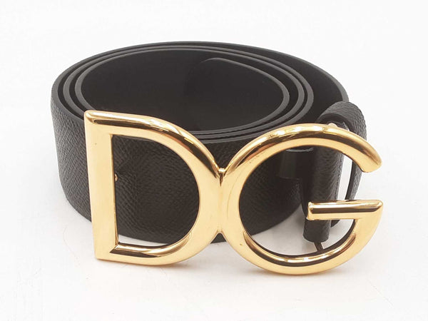 Dolce & Gabbana Black Leather D&g Logo Belt Size 36/90 Sd0725crsa