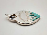 Tiffany & Co. Sterling Silver Heart Teal Splash Pendant Do0224lorde