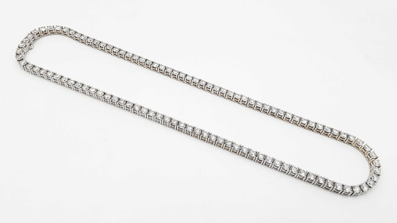 25.75 Cttw Diamond & 14k White Gold Tennis Necklace 4.3g  19 Inch Fw1124lxzxzdu
