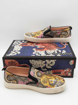 Gucci Gg Supreme Canvas Bengal Tiger Print Slip On Sneakers Size 38 Eb0426oxzsa