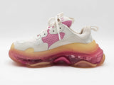 Balenciaga Triple S Trainers In White & Pink Leather & Mesh Size 6 Fw0425lxzdu