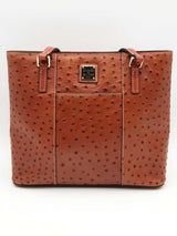 Dooney & Bourke Ostrich Leather Lexington Tote Bag In Cognac Eb0326pxsa