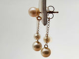 10k Yellow Gold 2.0g Pearl Dangle Stud Earrings Do1224cxde