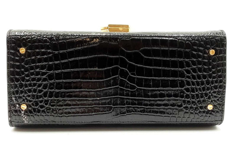 Yves Saint Laurent Cassandra Crocodile Embossed Leather Top Handle Eb0125lxxzdu