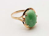 Dyed Green White Jade 14k Yellow Gold 3.7g Ring Size 9.5 Do0426oxzde