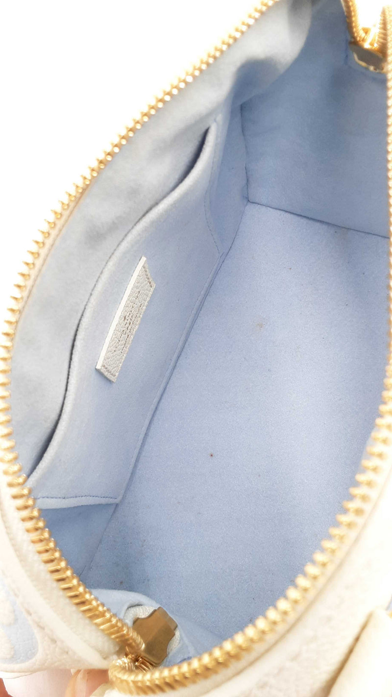 Louis Vuitton Speedy 20 In Latte & Candy Blue Giant Monogram Empreinte Leather