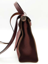 Hermes Herbag 31 Prune Red Purple Militaire Canvas Leather Bag Do0525exzde