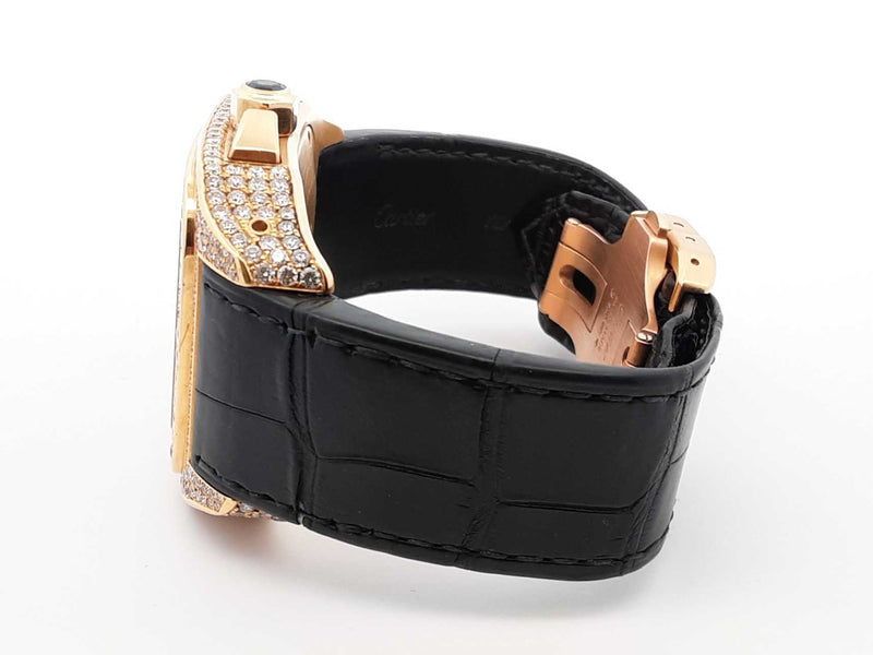 Santos De Cartier 100 Chronograph 10.06 Cttw Diamond & 18k Yellow Gold 41mm Automatic Watch 239 Grams Fw0825rxzxdu