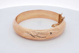 14k Yellow Gold Engraved Hinged Bangle Bracelet 22.1 Grams Eb0626oxxzdu