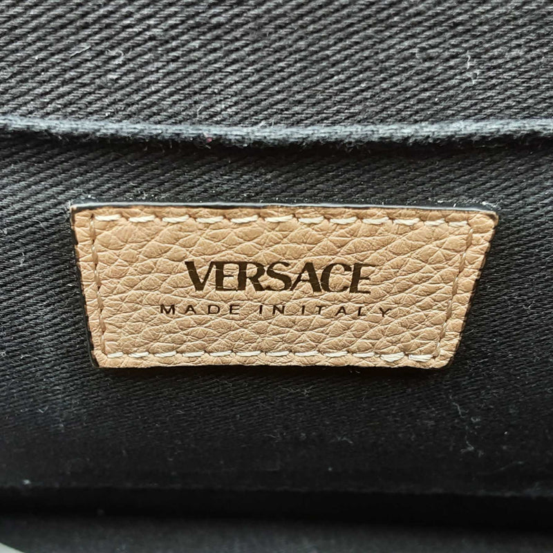 Versace Virtus Beige Leather Shoulder Bag Sd0525wlrsa